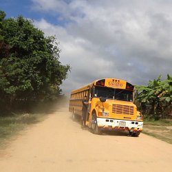 Taking the bus heading North, Honduras (photo by Marc Silver)