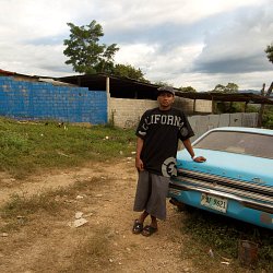 Resident of El Escanito, Honduras having returned from the US (photo by Marc Silver).